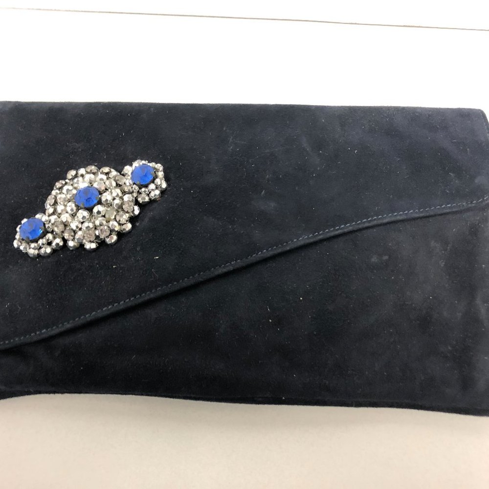 Walborg Navy Blue suede crossbody bag